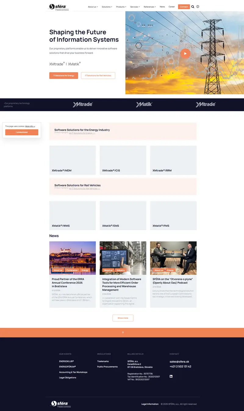 sféra, a.s. | sféra, a.s. website screenshot