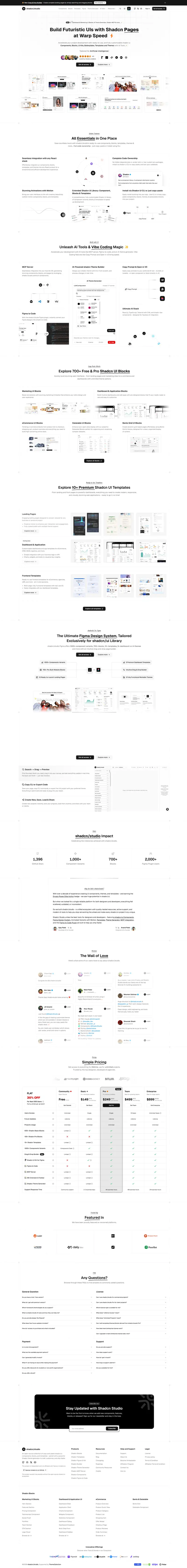 Shadcn Studio - Shadcn UI Components, Blocks & Templates website screenshot