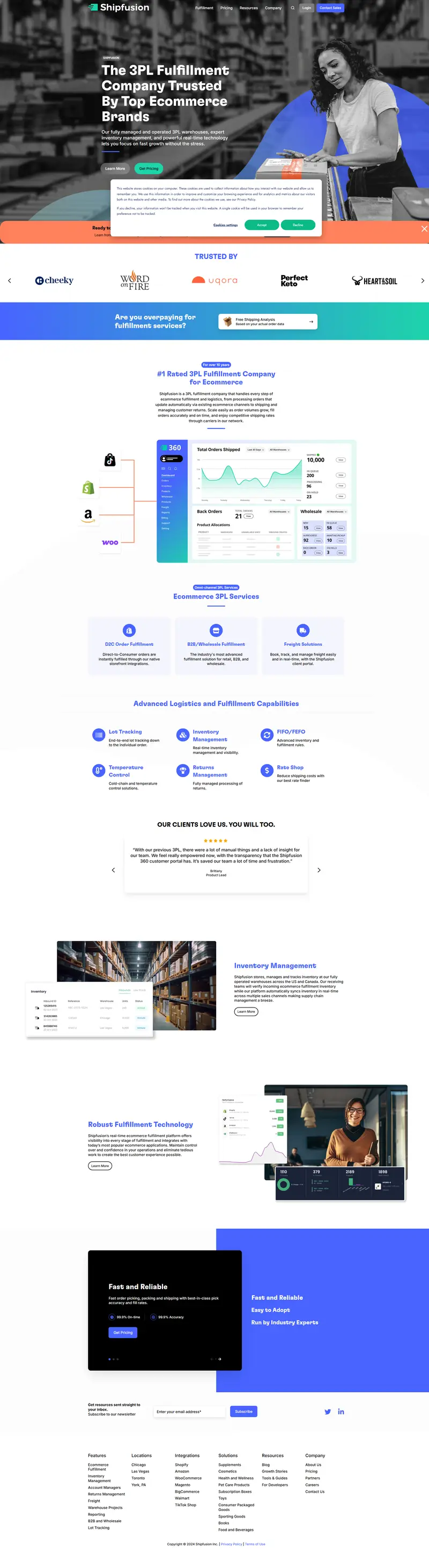 #1 3PL Fulfillment Company For Ecommerce Brands | Shipfusion website screenshot