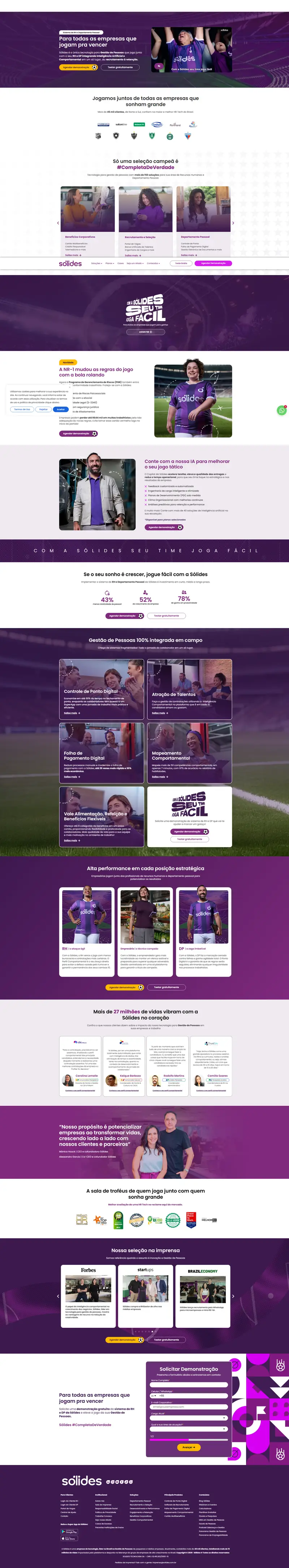 Sistema de RH e DP Completo: Economize até 40% | Sólides website screenshot