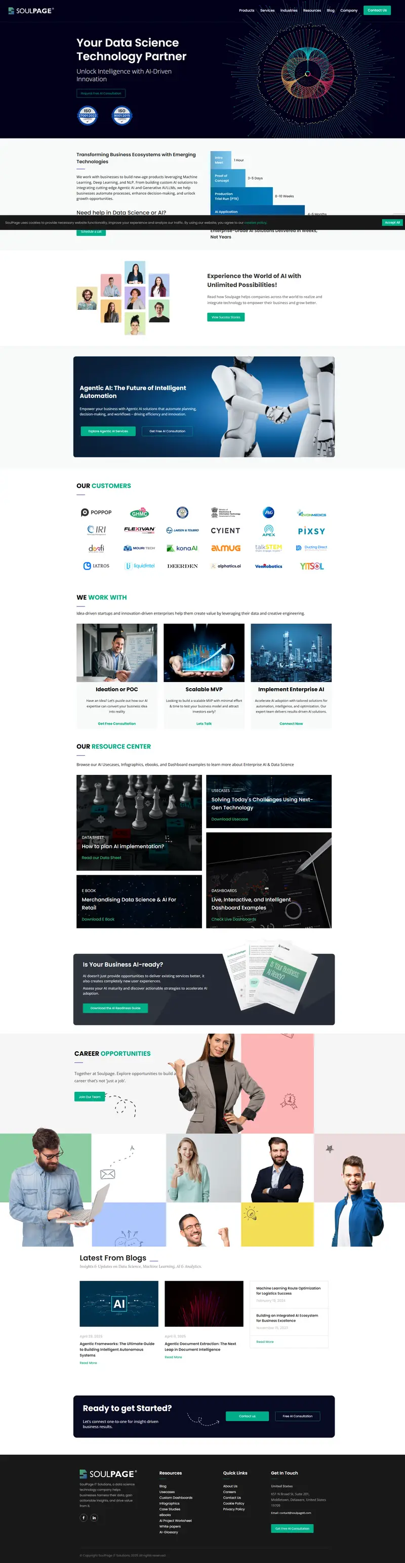 Data Science and AI Consultation Company - SoulPage IT Solutions website screenshot