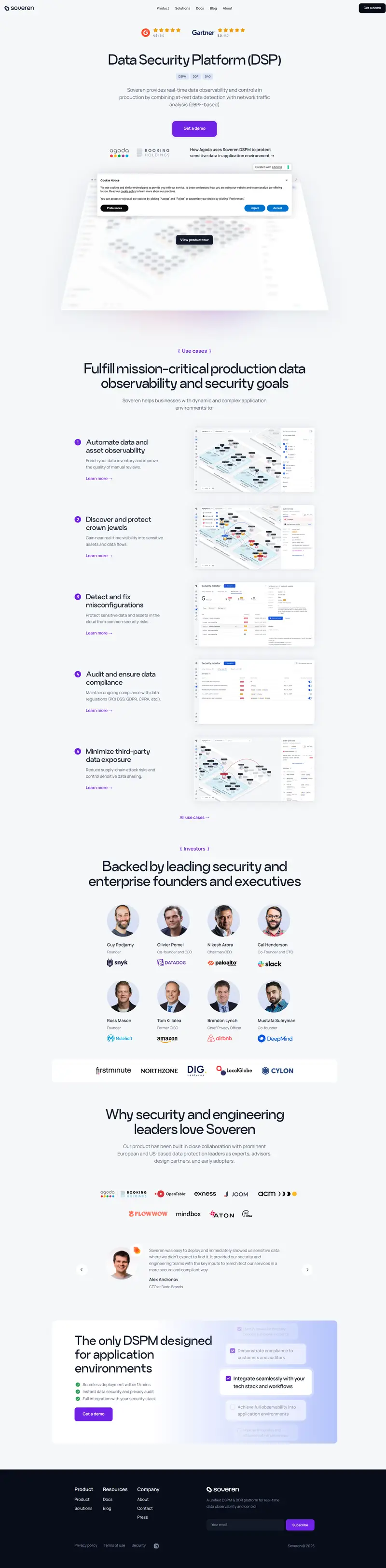 A unified DSPM & DDR platform website screenshot