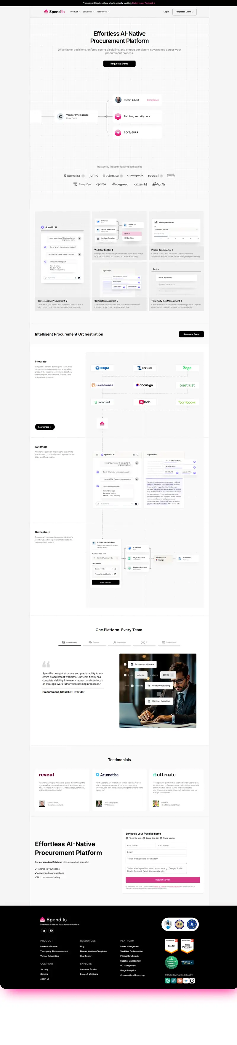 Spendflo | Effortless AI-Native Procurement Platform website screenshot