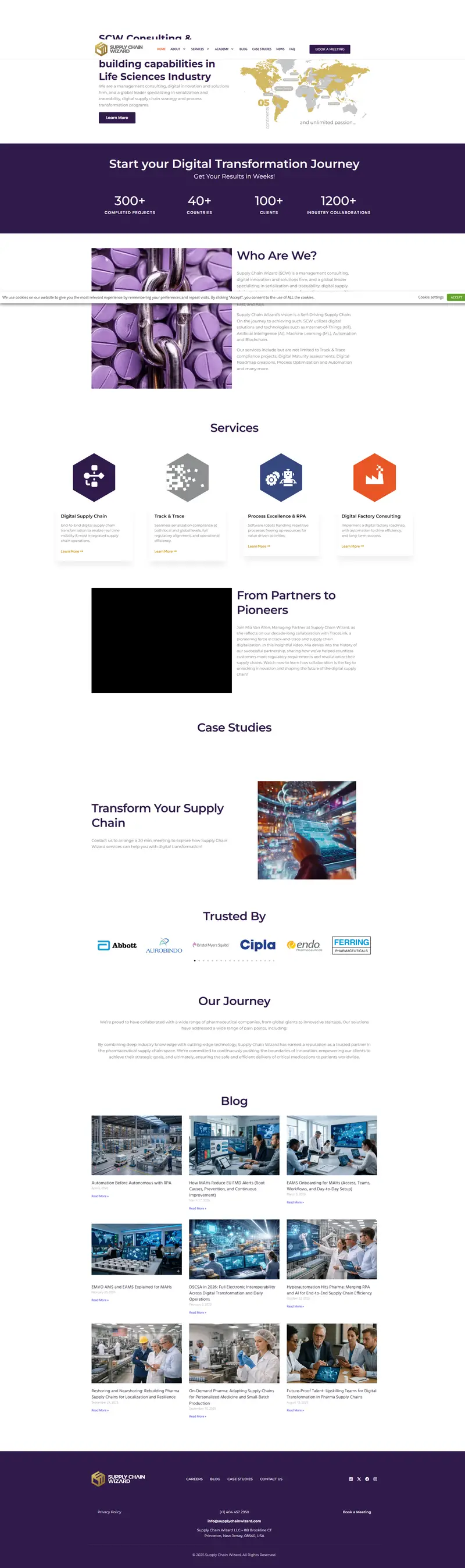 End-to-End Pharma Supply Chain Modernization - Supply Chain Wizard website screenshot