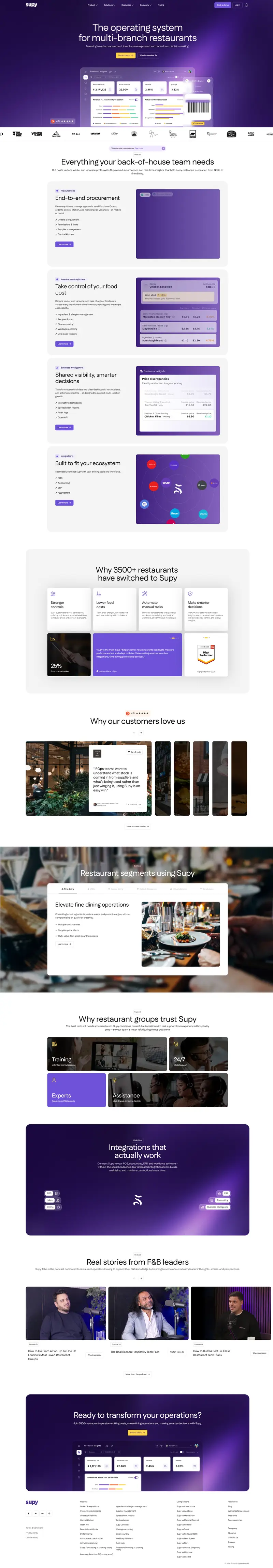 Supy | Restaurant Inventory Software For Multi-Branch F&B website screenshot
