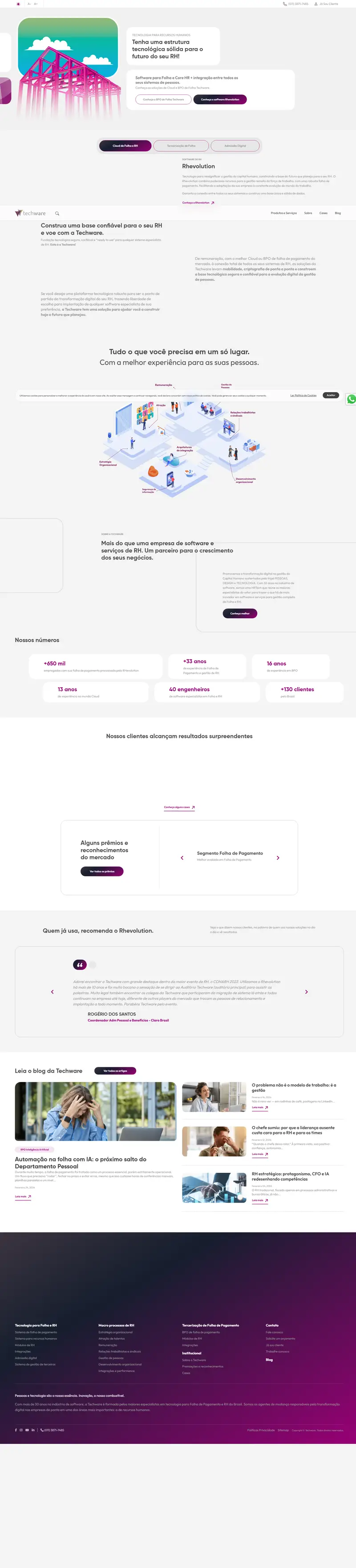 Home - Techware - Sistema de Folha de Pagamento website screenshot