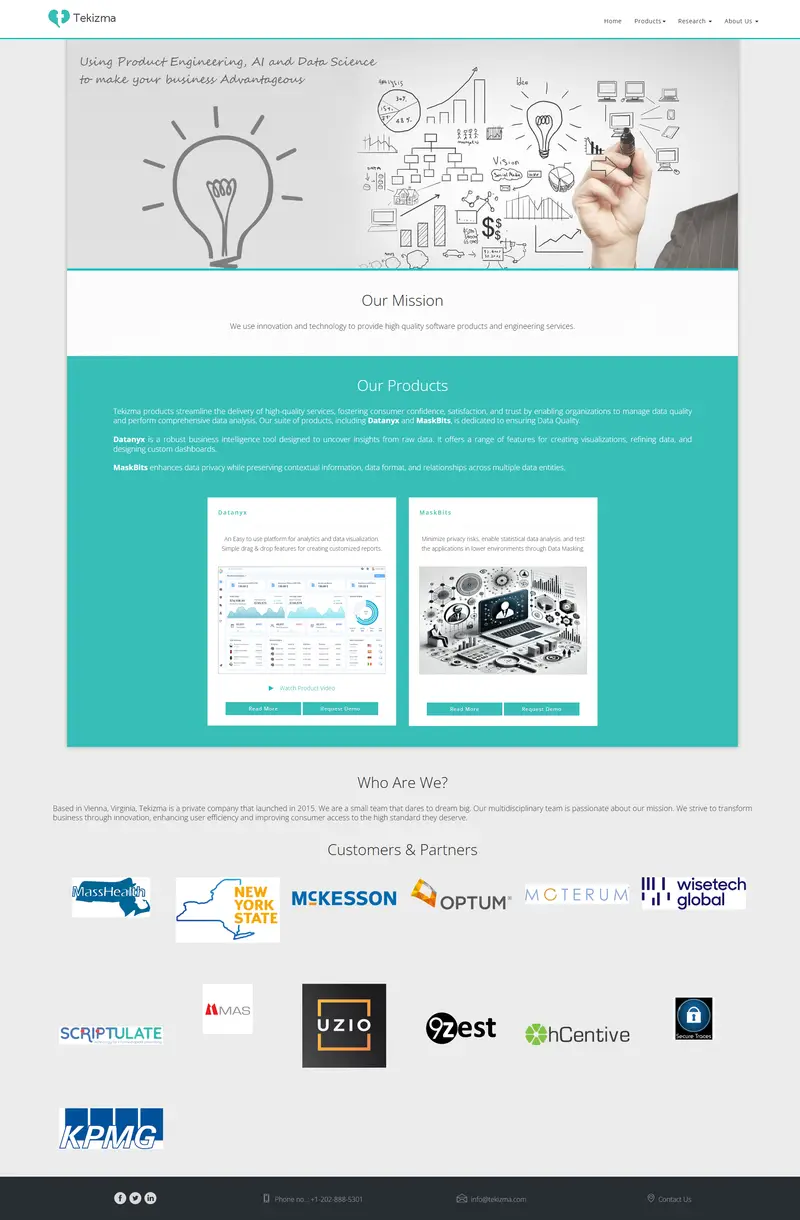 Home | Tekizma website screenshot