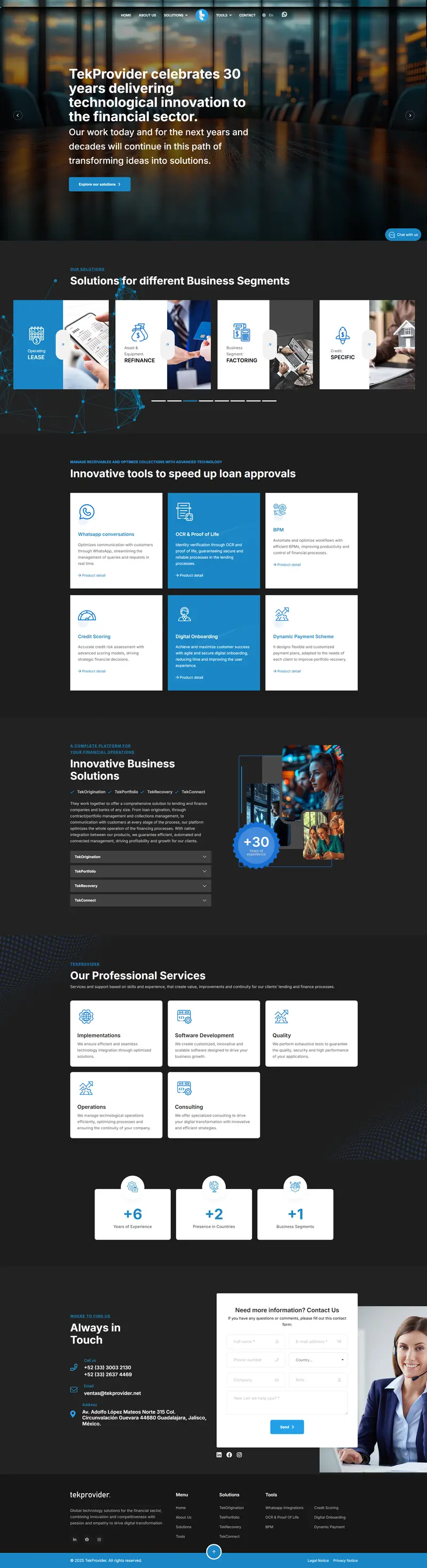 Tekprovider :: Technological solutions website screenshot