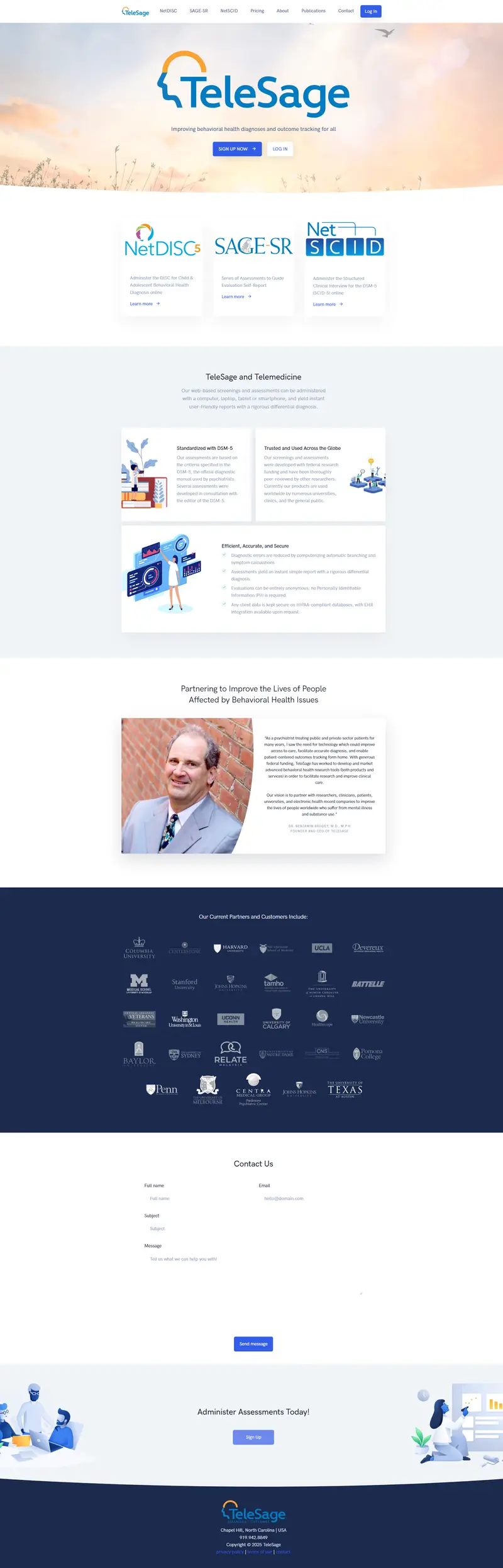TeleSage website screenshot