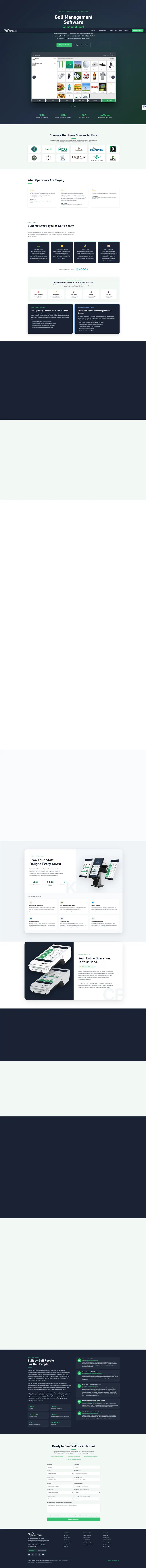 TenFore Golf — All-in-One Golf Management Software website screenshot