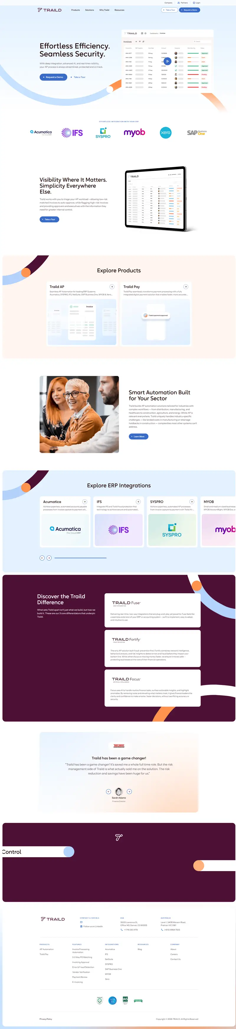 Traild - Finance Process Automation Software website screenshot