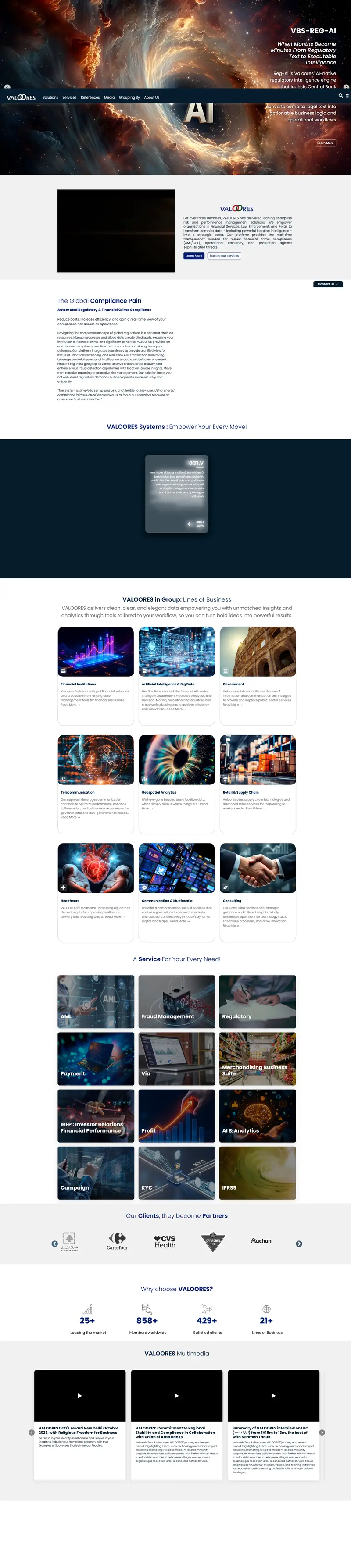 VALOORES website screenshot