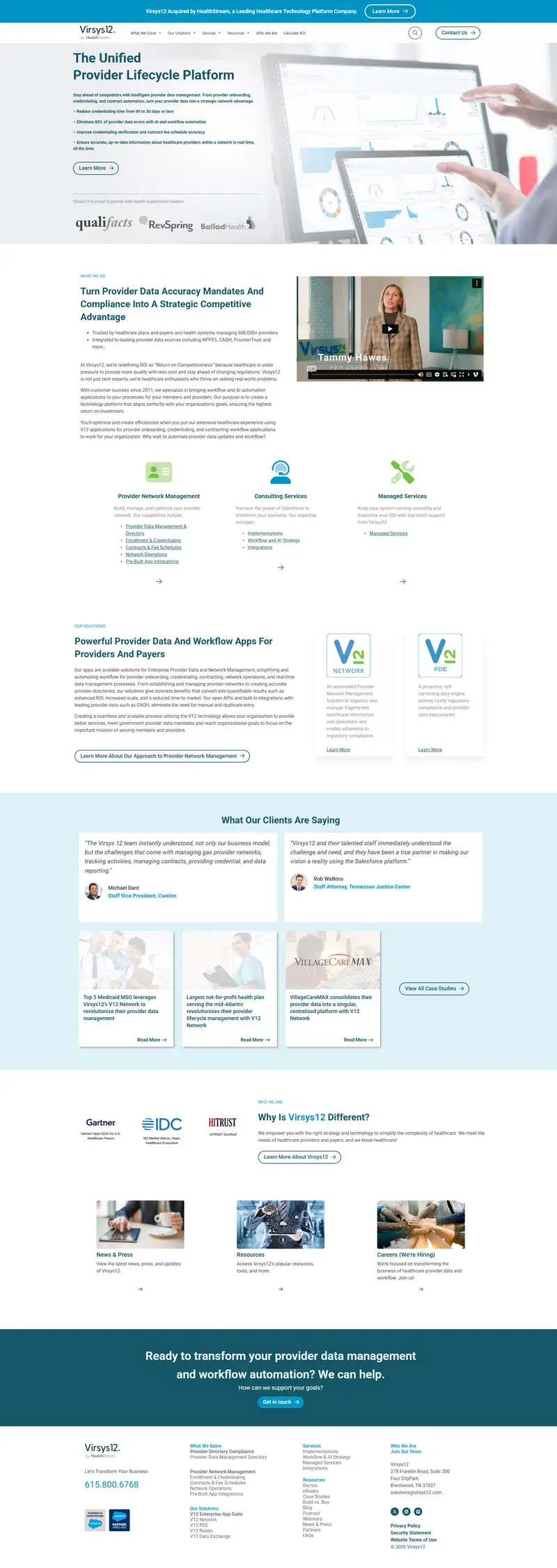 Virsys12 | Apps Provider Network | Credentialing | Contracting website screenshot