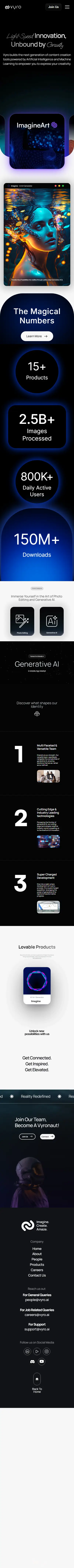 vyro.ai — Mobile · Light