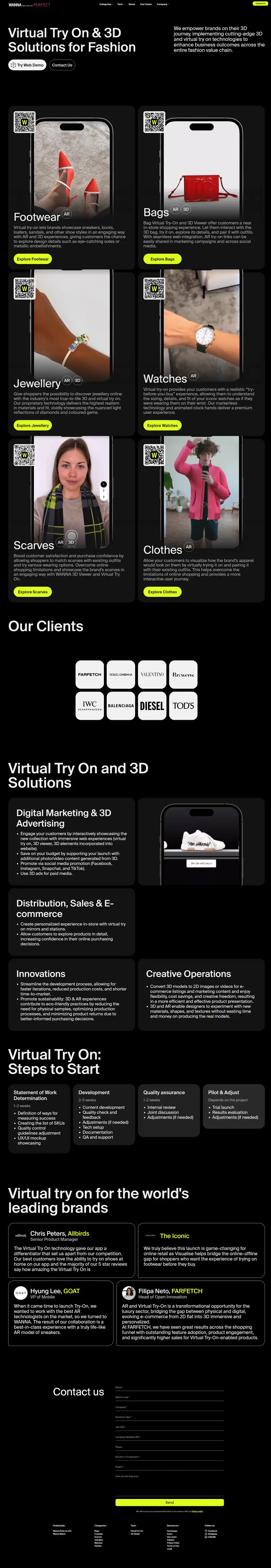 Virtual Try-On | AR Try-On for Shoes, Bags, Clothes, and Watches website screenshot