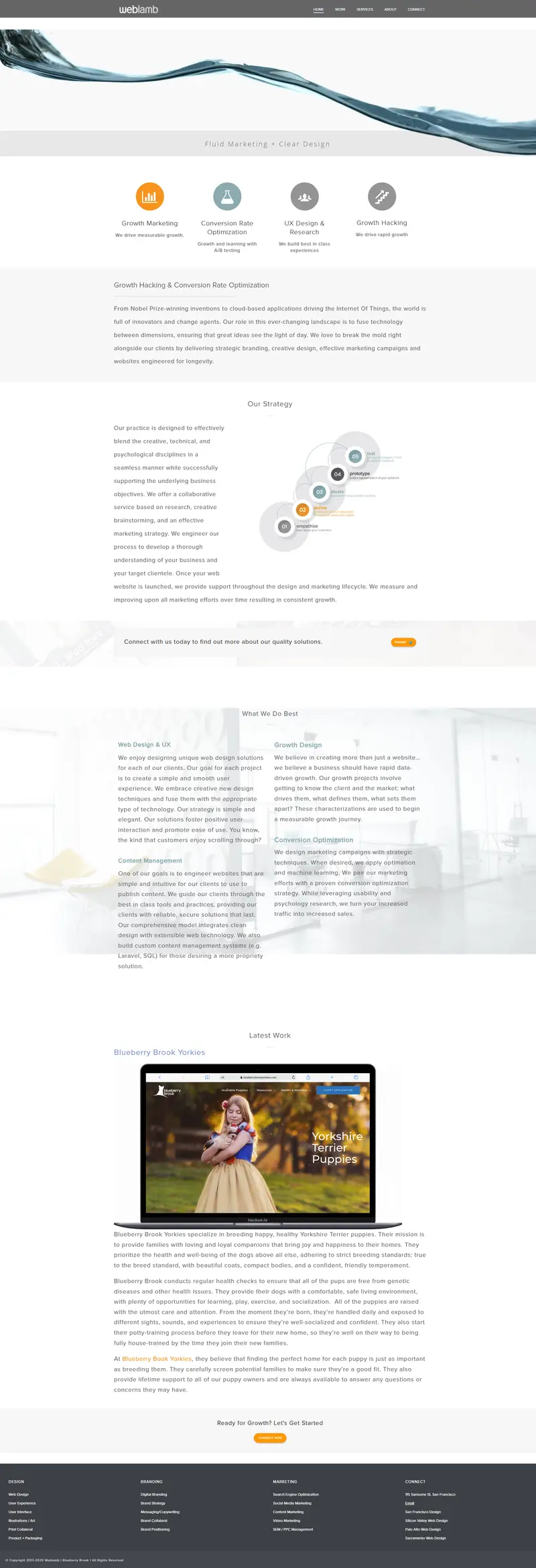 Weblamb Web Design San Francisco | UX, Branding, Marketing website screenshot