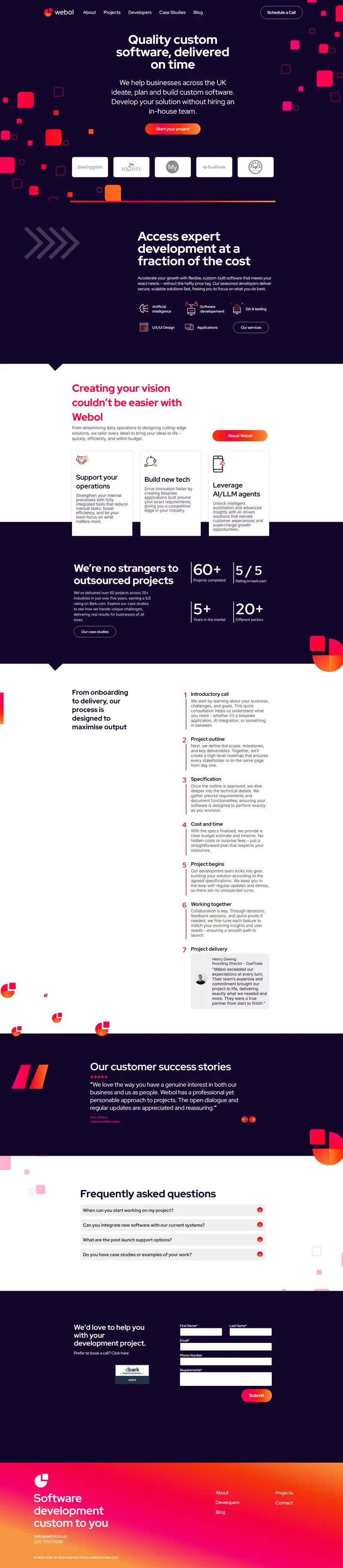 Home - Webol website screenshot