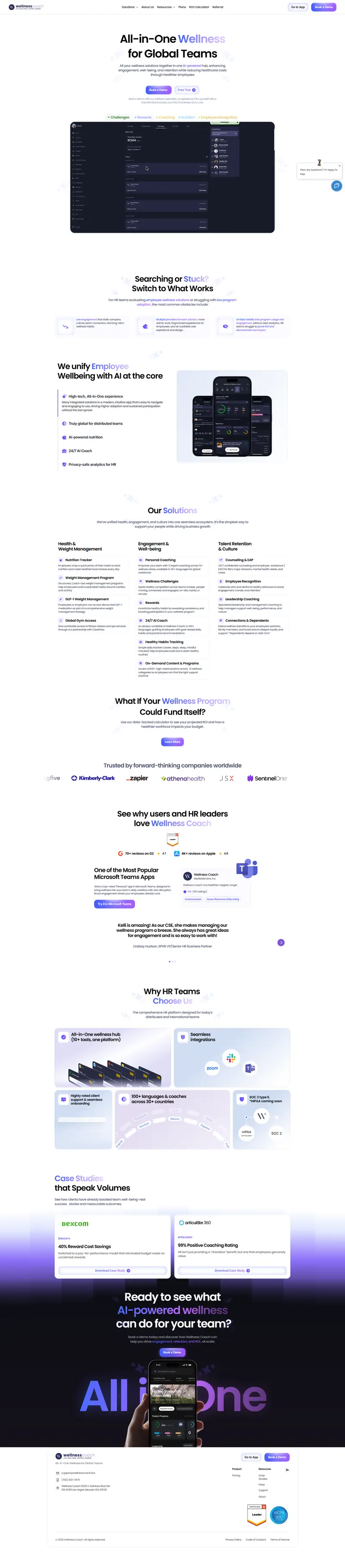 Wellness Coach website screenshot