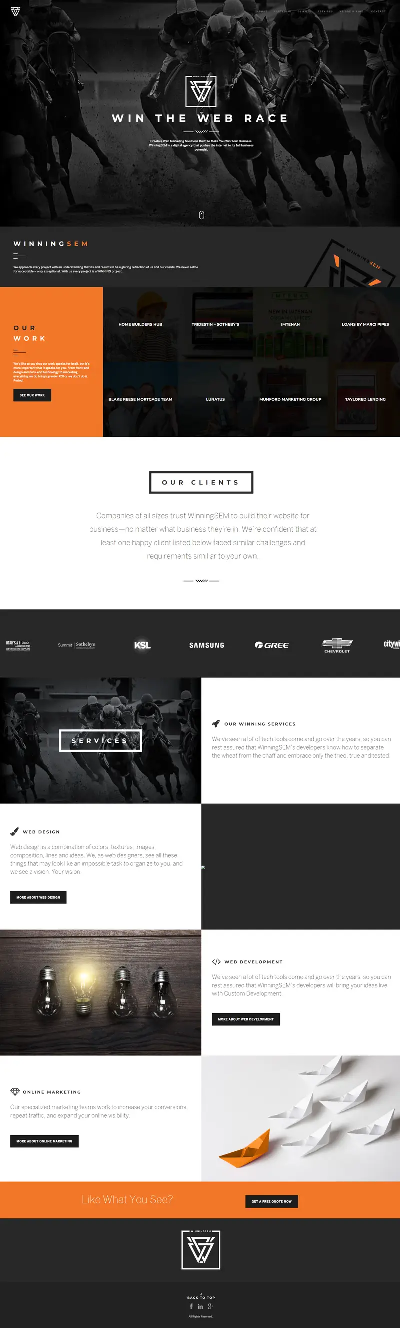 Utah Web Sites Design & Development - WinningSEM website screenshot
