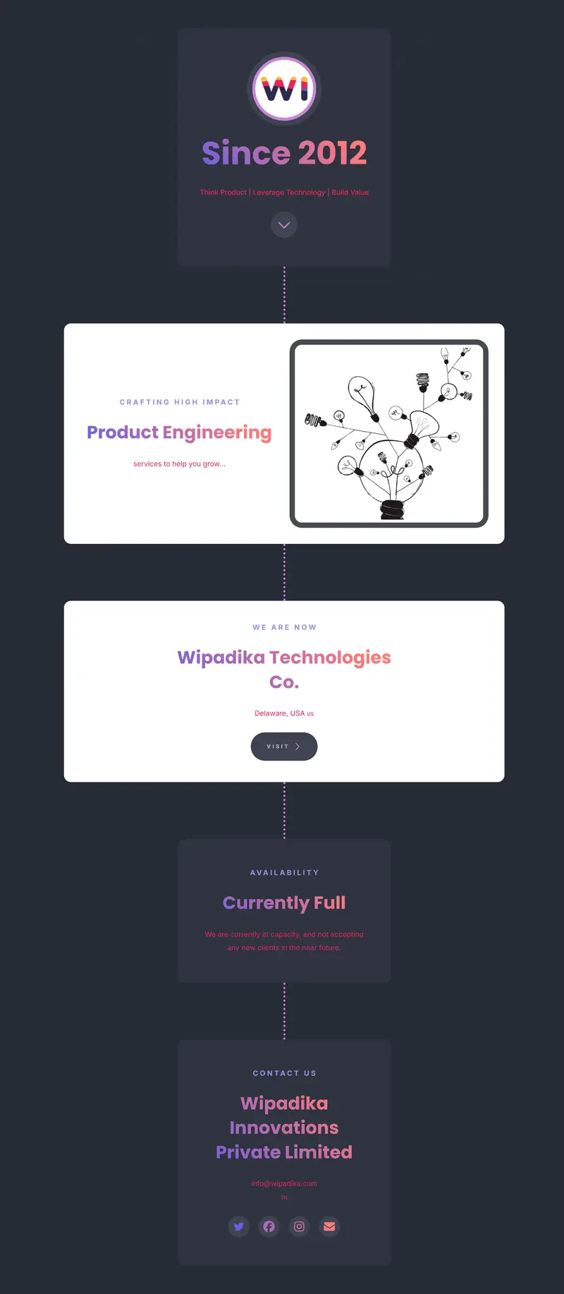 Wipadika Innovations website screenshot