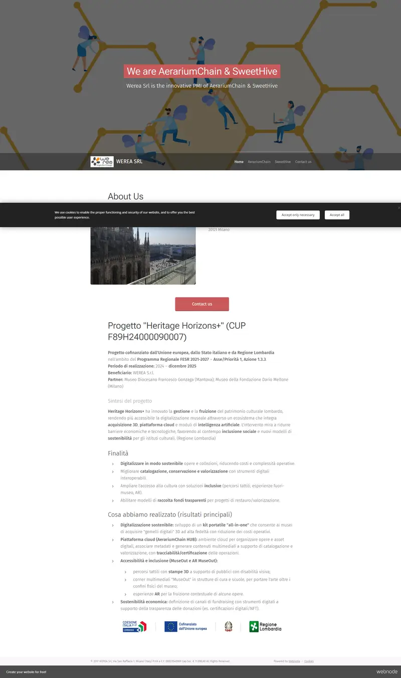 werea srl website screenshot