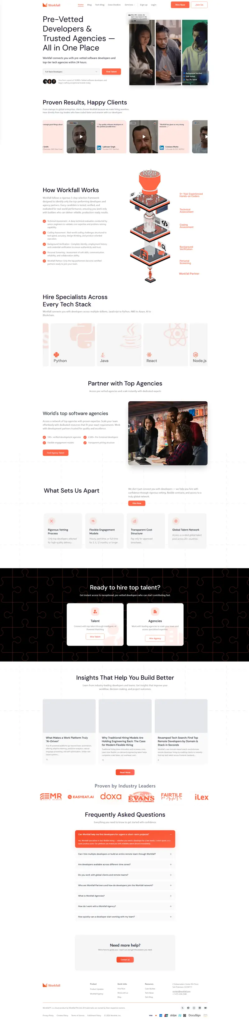 Workfall – Hire Expert Developers & Build Faster website screenshot