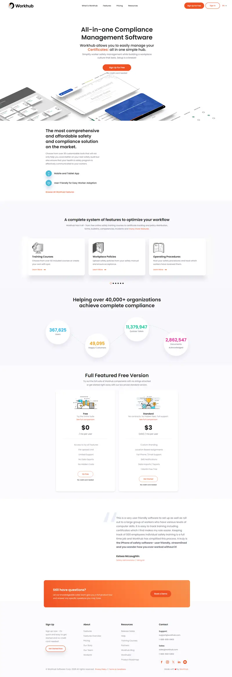 A Better Way to Manage Workplace Compliance website screenshot