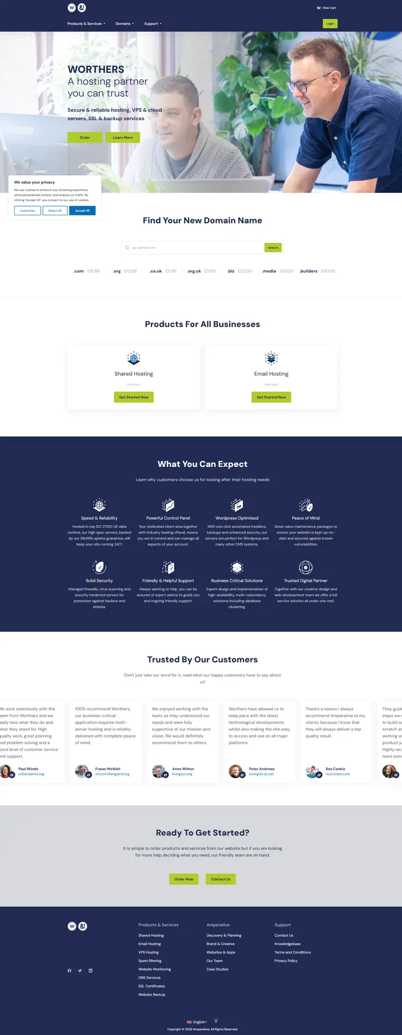 Websites and Hosting for World Changers - Amperative website screenshot