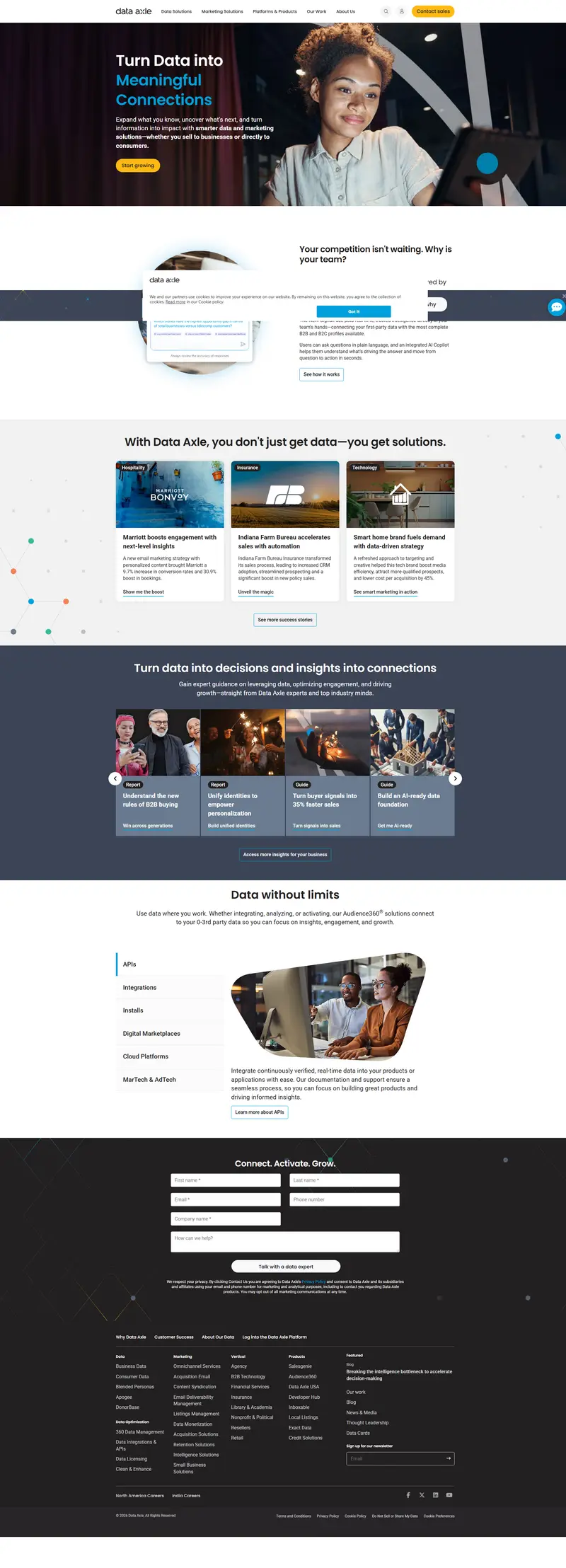 Data Axle - Limitless Data. Measurable Marketing. website screenshot