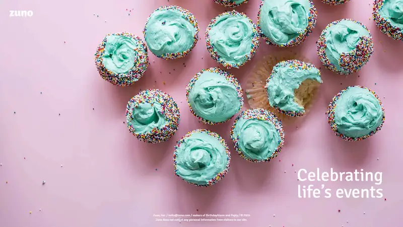 Zuno - Celebrating Life’s Events website screenshot